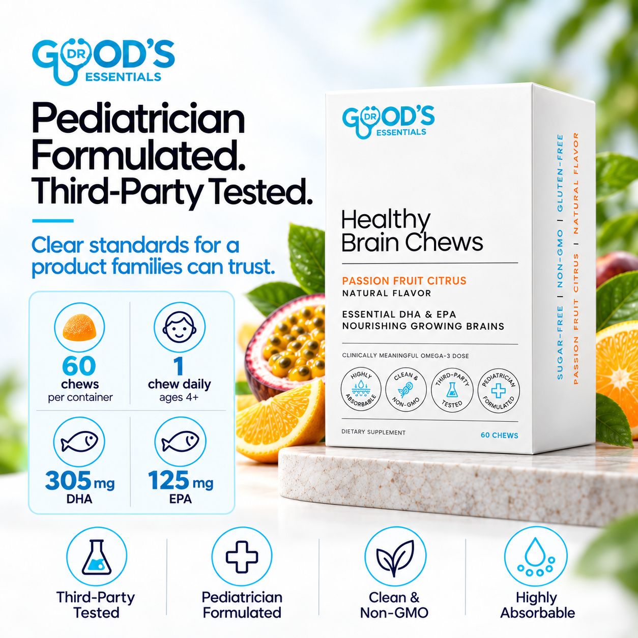 Healthy Brain Chews pediatrician formulated and third-party tested